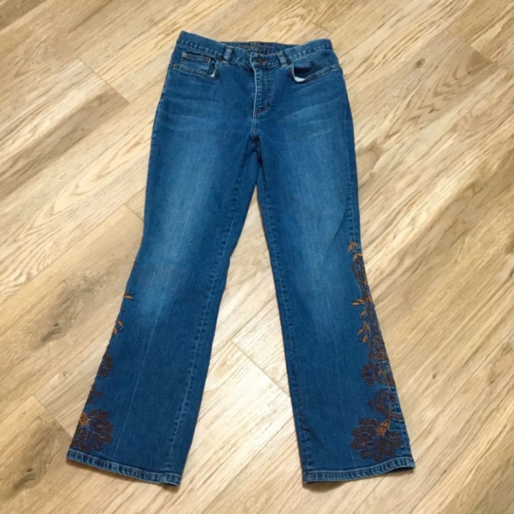 Lauren Ralph Lauren Embroidered Western Rodeo Bootcut Jeans 6P